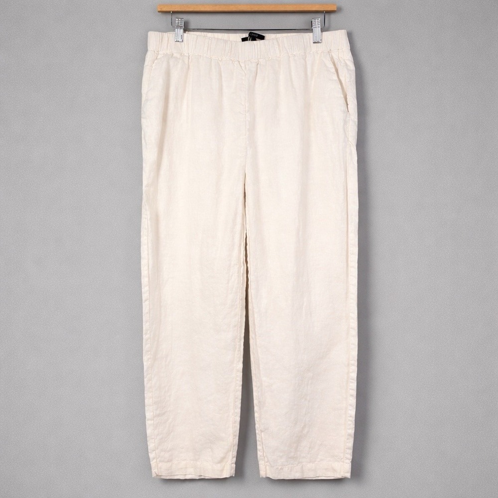 Quince 100% Linen Pants Womens Large Flax Coastal Resort Beach Quiet Luxury